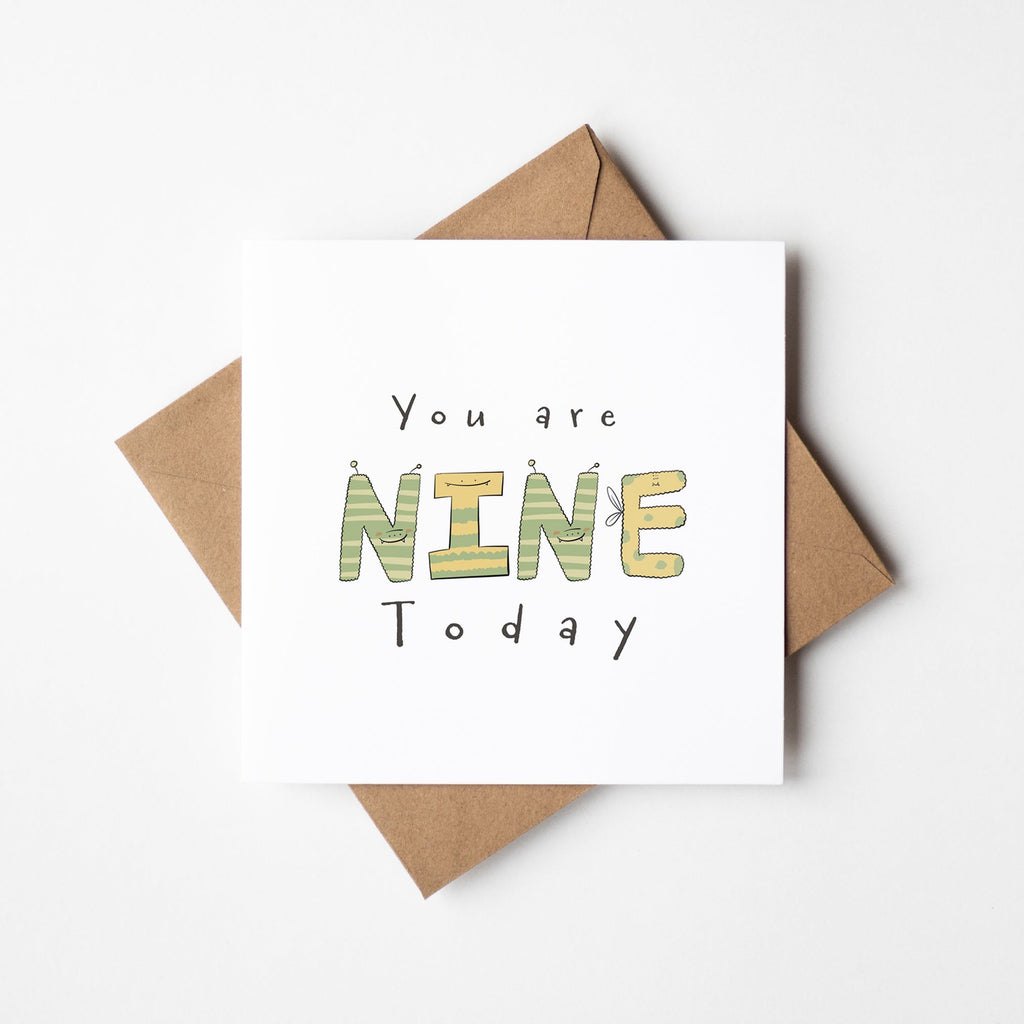 You Are 9 Today – Fun Monster Milestone Birthday Card