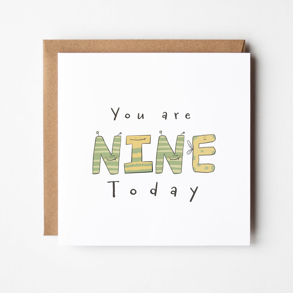You Are 9 Today – Fun Monster Milestone Birthday Card