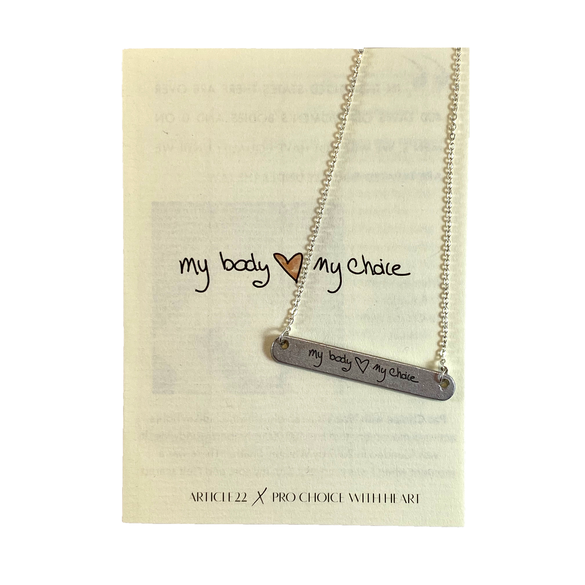 My Body My Choice Bar Tag Necklace