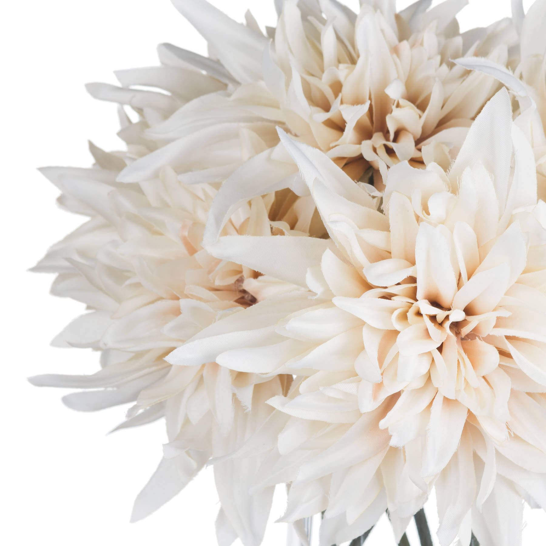 Cream artificial dahlia flower with warm orange tones, perfect for modern neutral home decor and tabletop arrangements. by Sostter at brixbailey.com