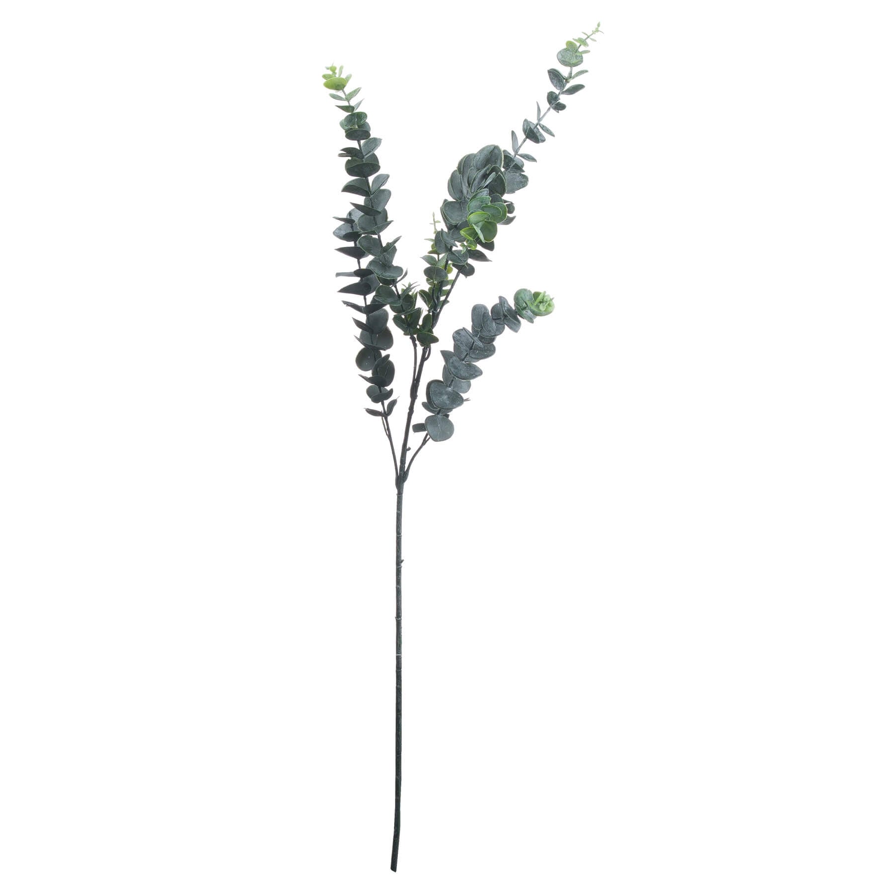 Lifelike silver dollar eucalyptus stems with silvery-green leaves, 41 inches tall, premium synthetic foliage for home decor by Sostter at brixbailey.com