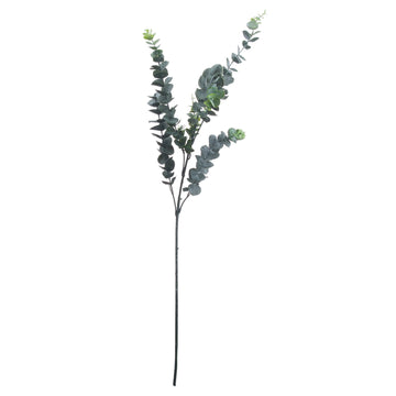 Lifelike silver dollar eucalyptus stems with silvery-green leaves, 41 inches tall, premium synthetic foliage for home decor by Sostter at brixbailey.com