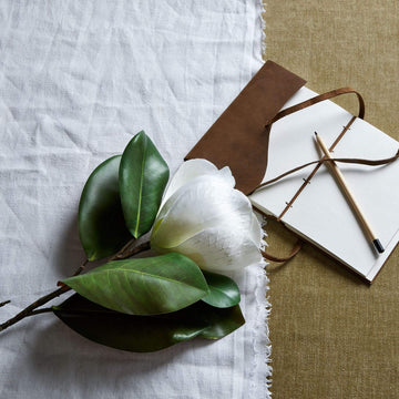 White magnolia artificial stem with lifelike petals and veining, 78cm tall, perfect for home decor arrangements by Sostter at brixbailey.com