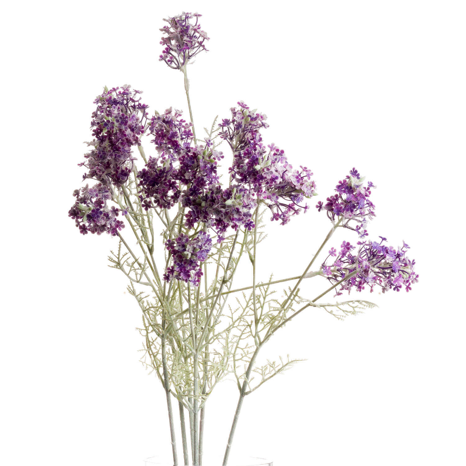 Lifelike purple artificial wildflower stem with delicate petals and natural movement, perfect for home decor arrangements. by Sostter at brixbailey.com