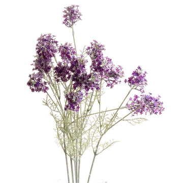 Lifelike purple artificial wildflower stem with delicate petals and natural movement, perfect for home decor arrangements. by Sostter at brixbailey.com