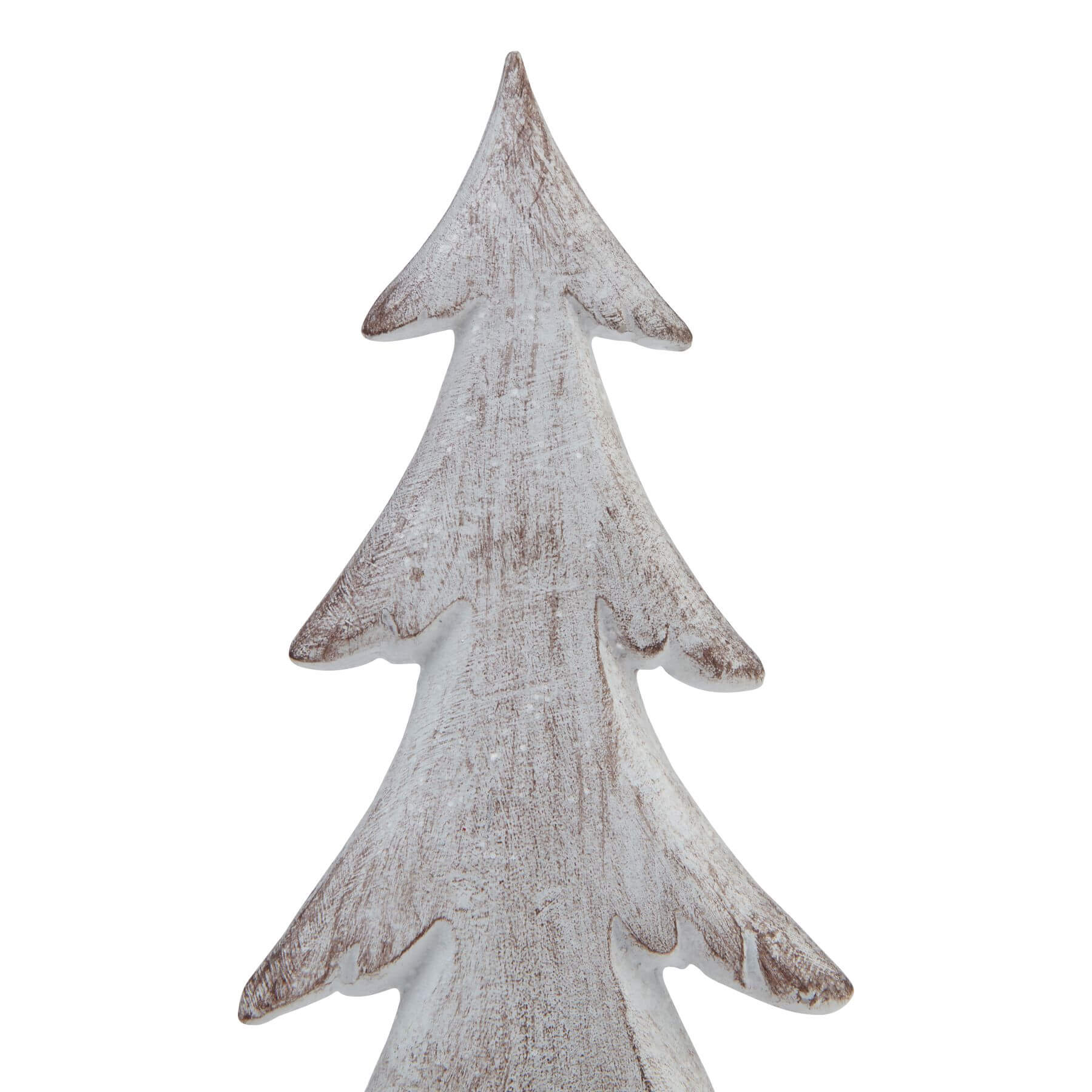 Hand-sculpted Nordic winter tree sculpture with snow-dusted branches, textured resin bark, and lifelike foliage, 39cm tall by Sostter at brixbailey.com