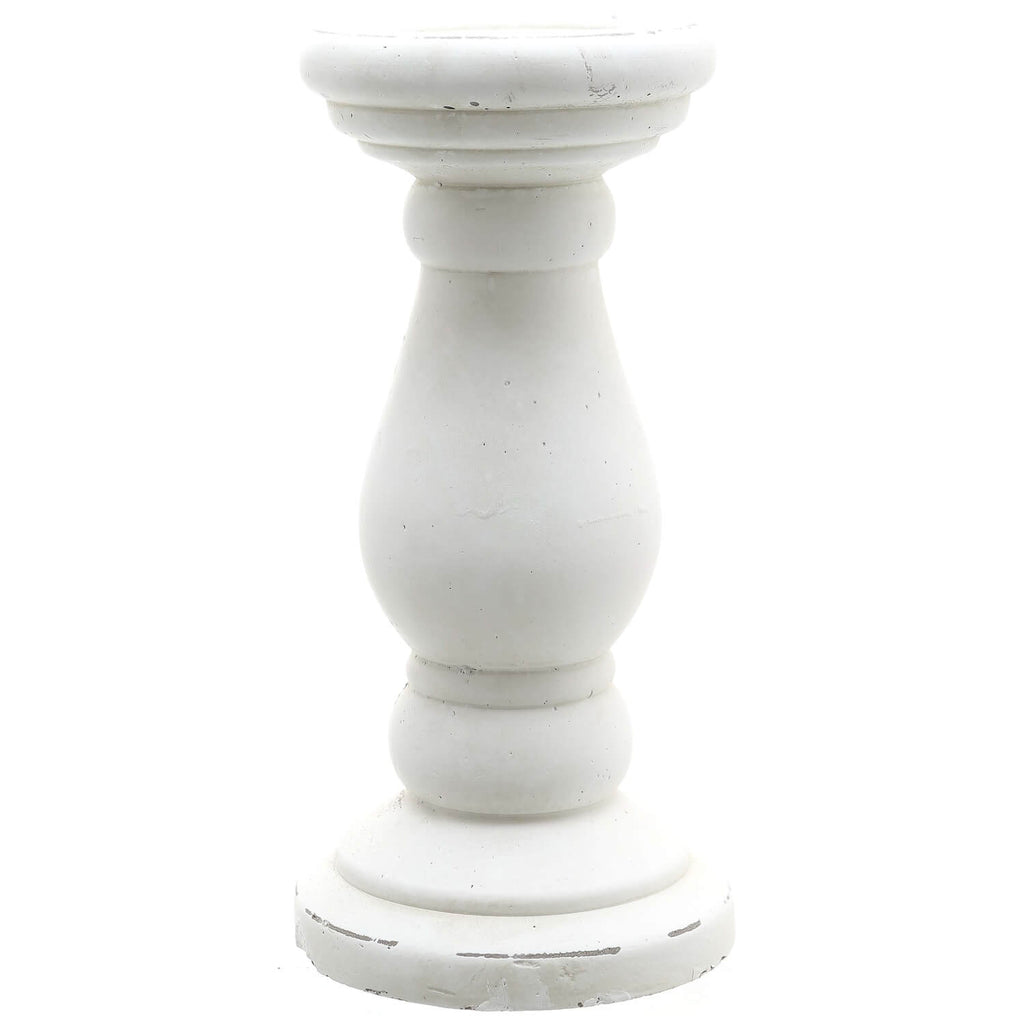 Handcrafted matte white ceramic candle holder with minimalist design, soft light diffusion, and elegant symmetry. by RoomLondon at brixbailey.com