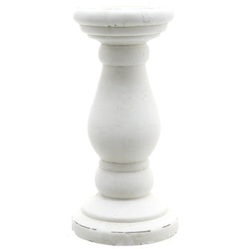 Handcrafted matte white ceramic candle holder with minimalist design, soft light diffusion, and elegant symmetry. by Sostter at brixbailey.com