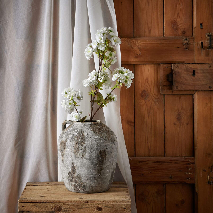 130cm white artificial cherry blossom stem with lifelike petals for elegant home decor by Sostter at brixbailey.com
