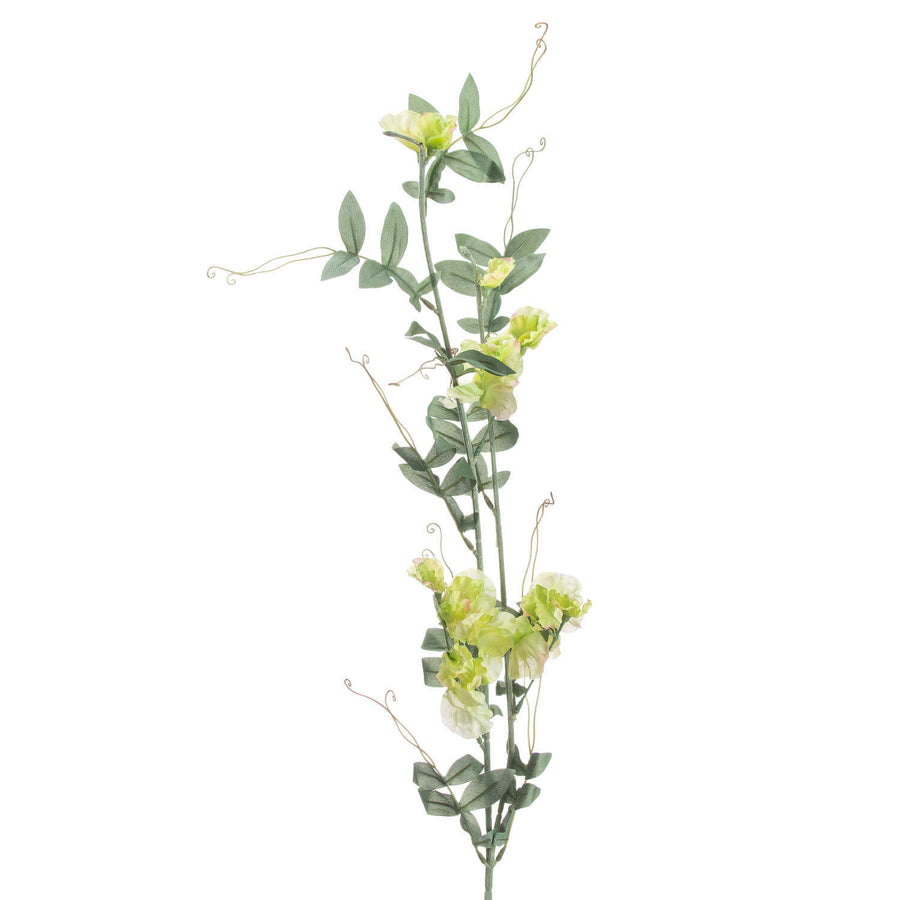 Lifelike artificial sweet pea trail with soft pastel blooms, 113cm tall, for elegant home or wedding decor by Sostter at brixbailey.com