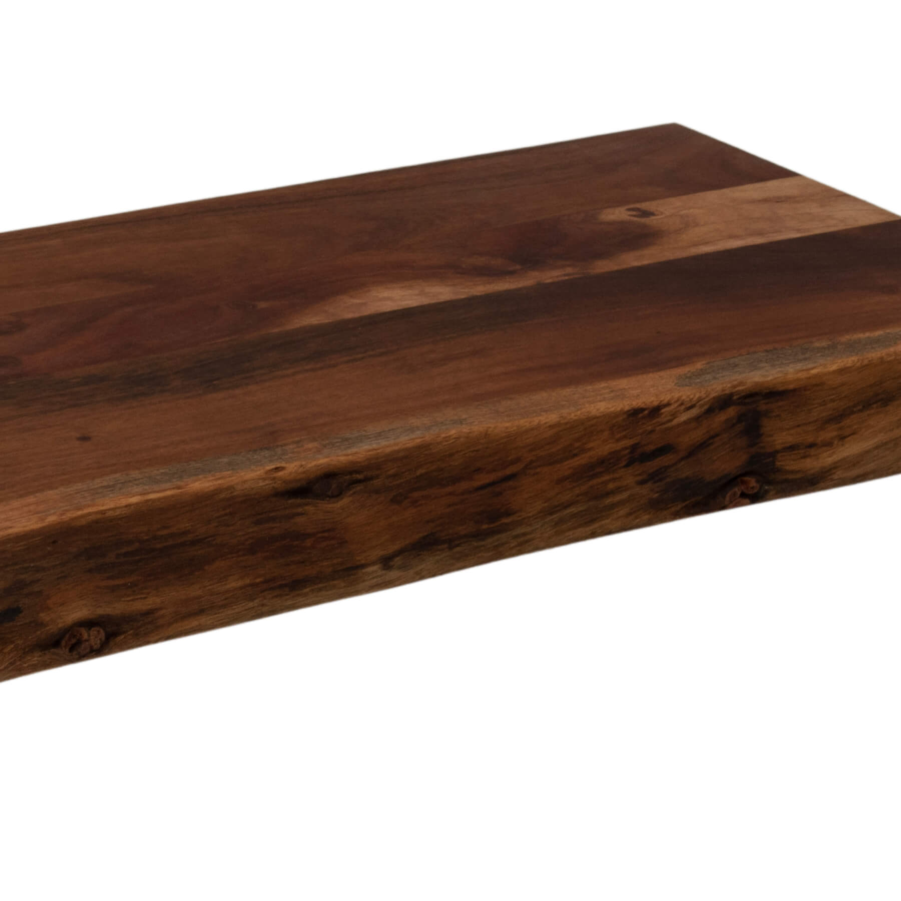 Handcrafted acacia wood chopping board with live edge, natural grain, and rich brown tones - 70x40x6cm rustic kitchen essential by RoomLondon at brixbailey.com