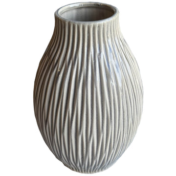 Large brown ceramic vase with flecked texture, 28cm tall, modern centerpiece for home decor by Sostter at brixbailey.com