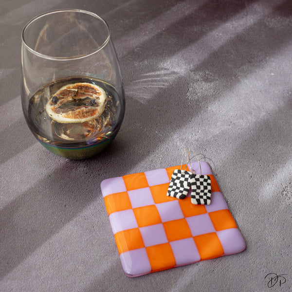 10cm Chequered Dual Coloured Coaster - Bullseye Collection