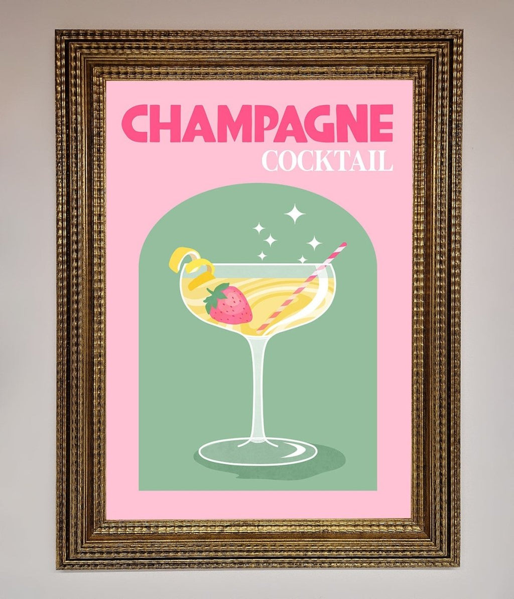 Champagne Cocktail Framed Poster