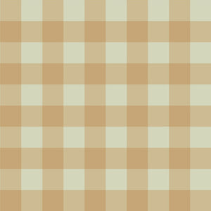 soft warm beige and green checked wallpaper for a serene kids room