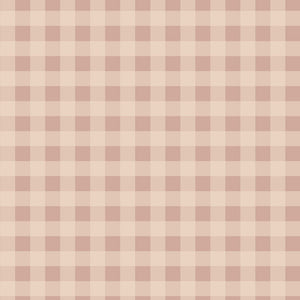 soft pink and cream checkered wallpaper for a girls room, warm and comforting decor