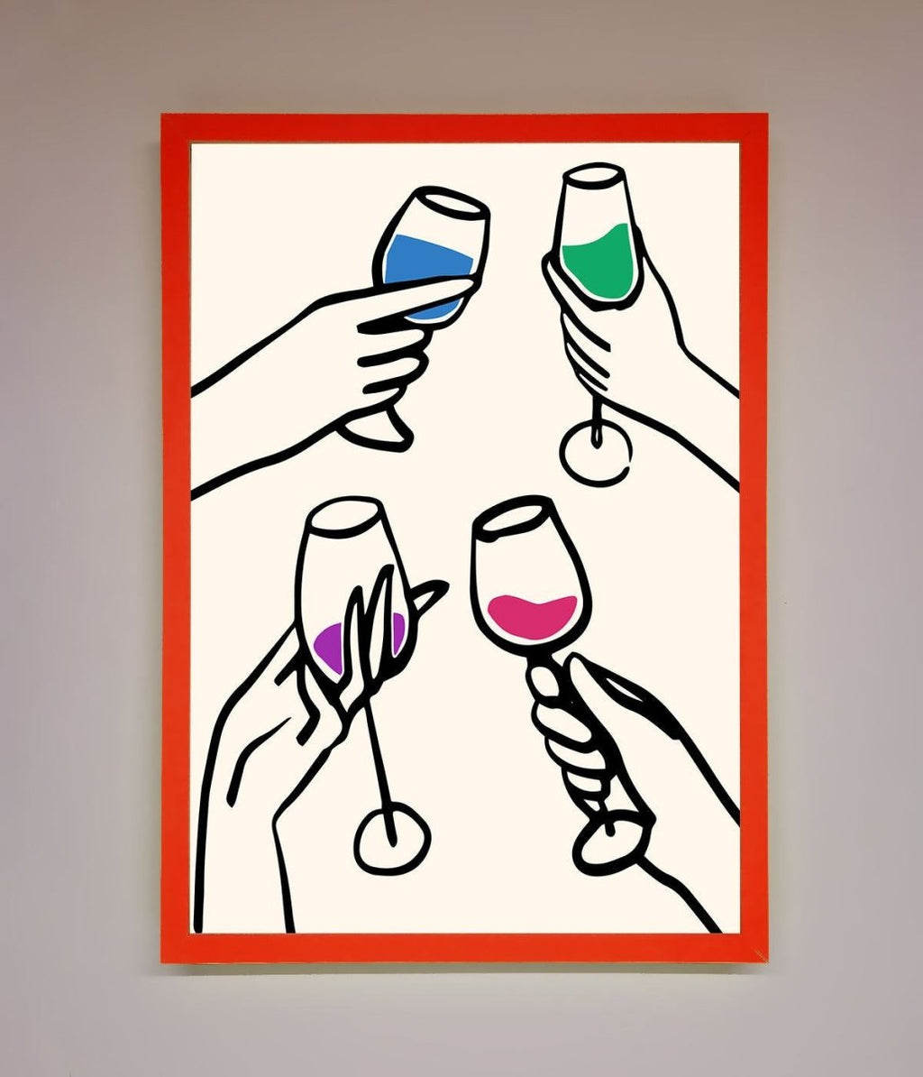 Cheers Wine Glasses Framed Wall Art