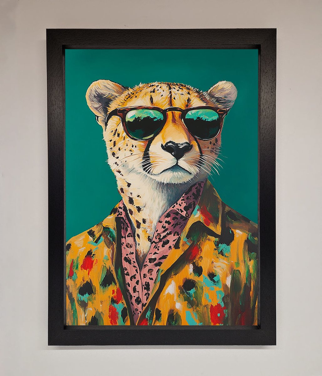 Cheetah With Sunglasses Framed Print
