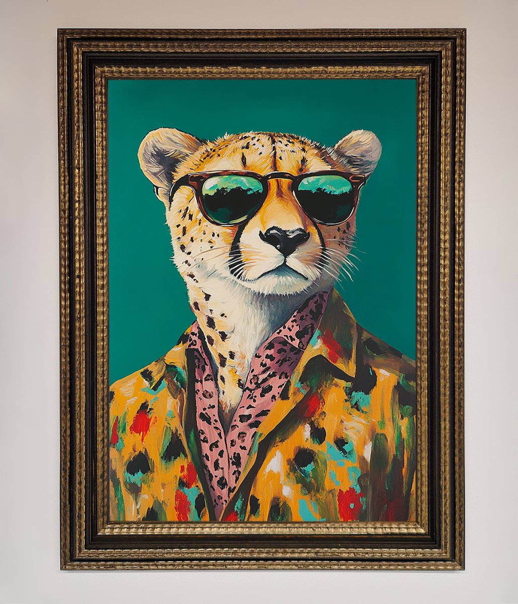 Cheetah With Sunglasses Framed Print