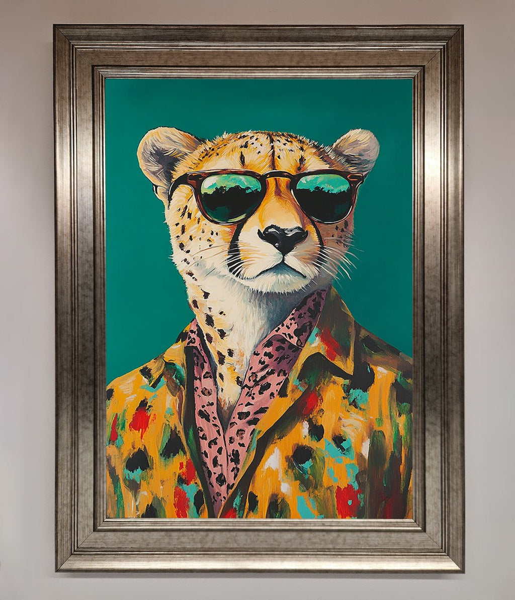 Cheetah With Sunglasses Framed Print