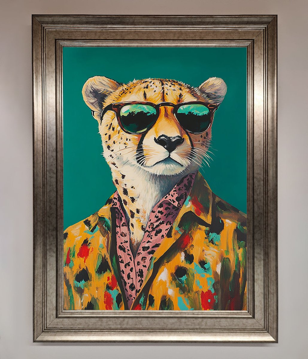 Cheetah With Sunglasses Framed Print