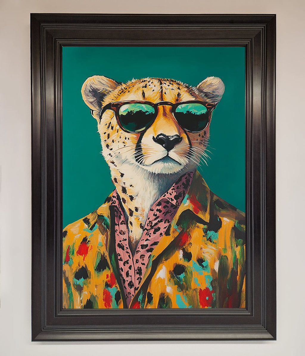 Cheetah With Sunglasses Framed Print