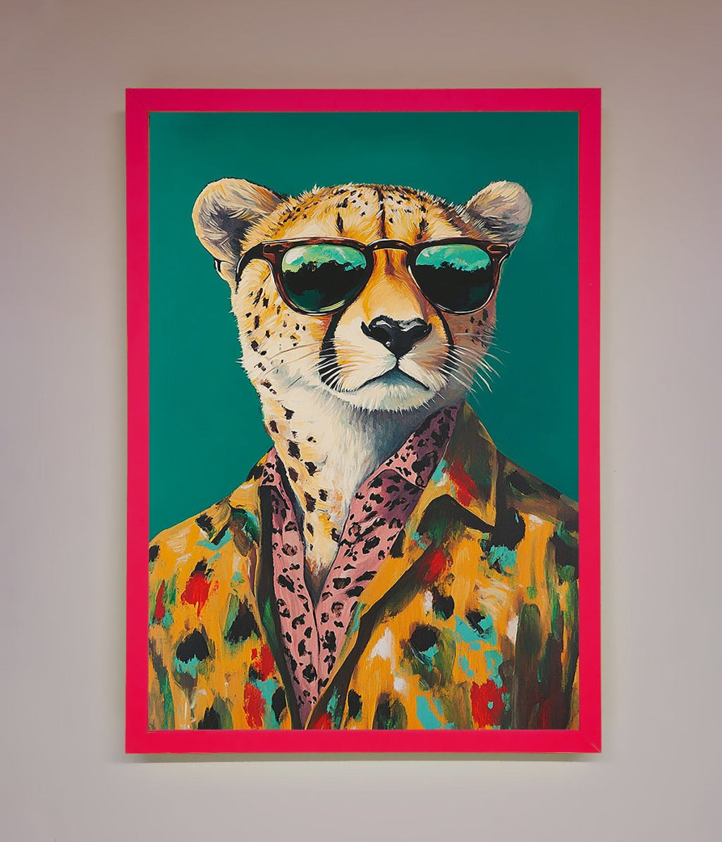 Cheetah With Sunglasses Framed Print