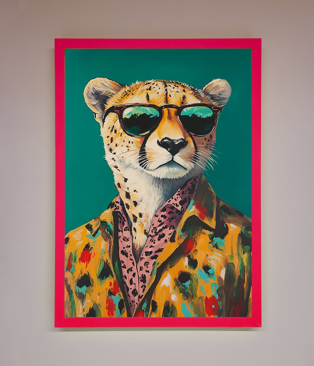 Cheetah With Sunglasses Framed Print