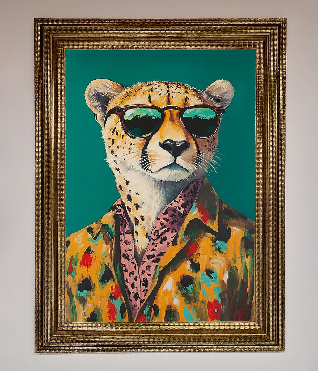 Cheetah With Sunglasses Framed Print
