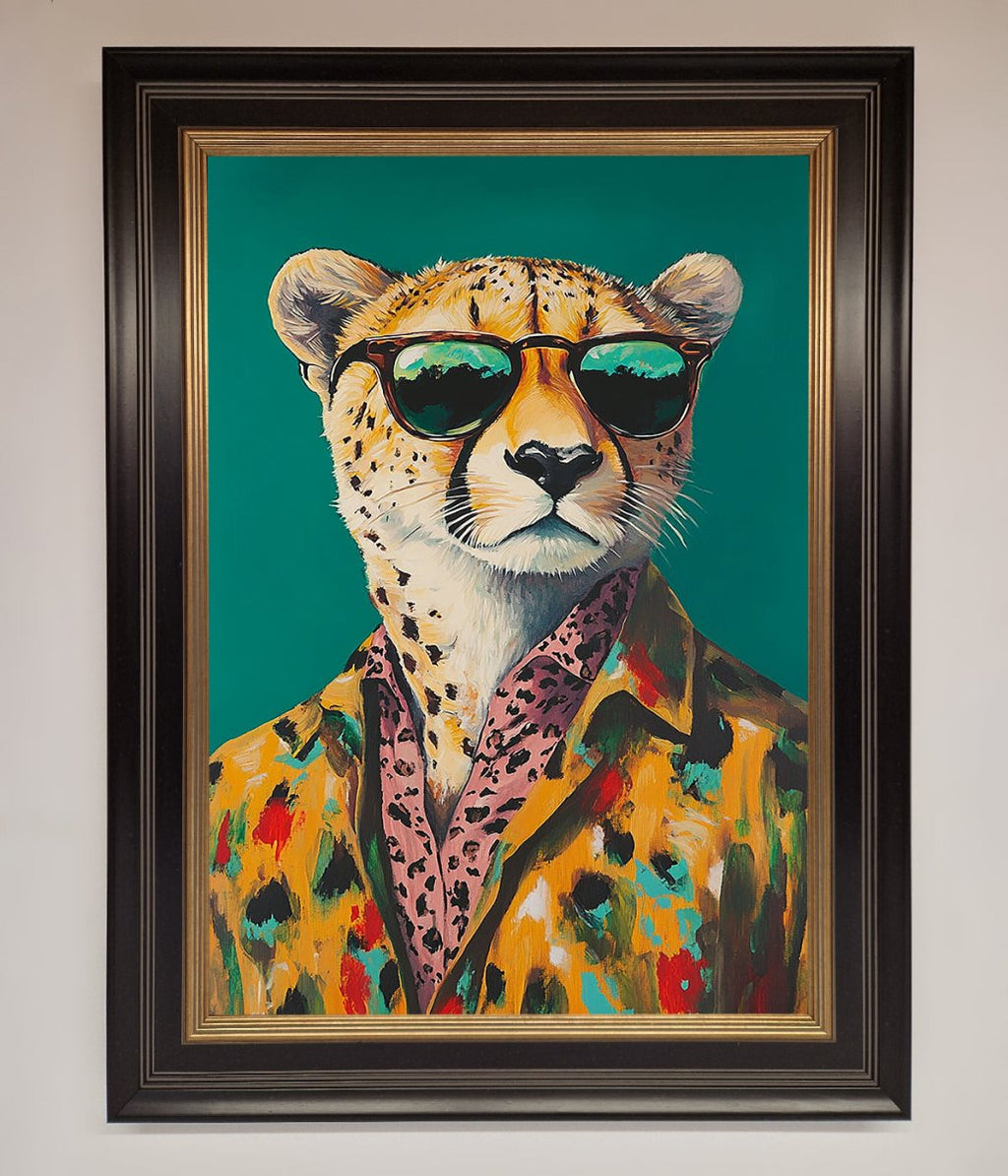 Cheetah With Sunglasses Framed Print