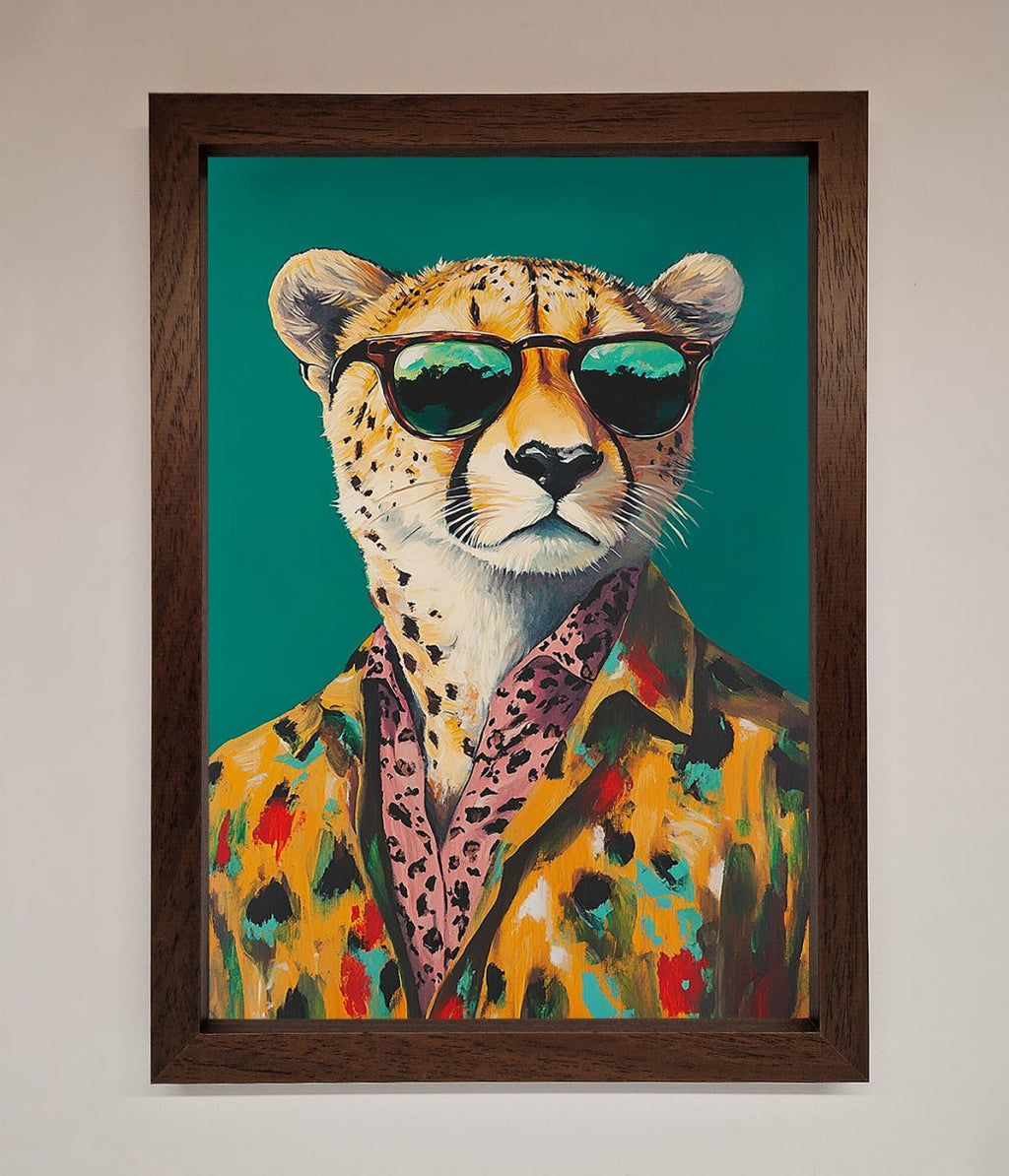 Cheetah With Sunglasses Framed Print