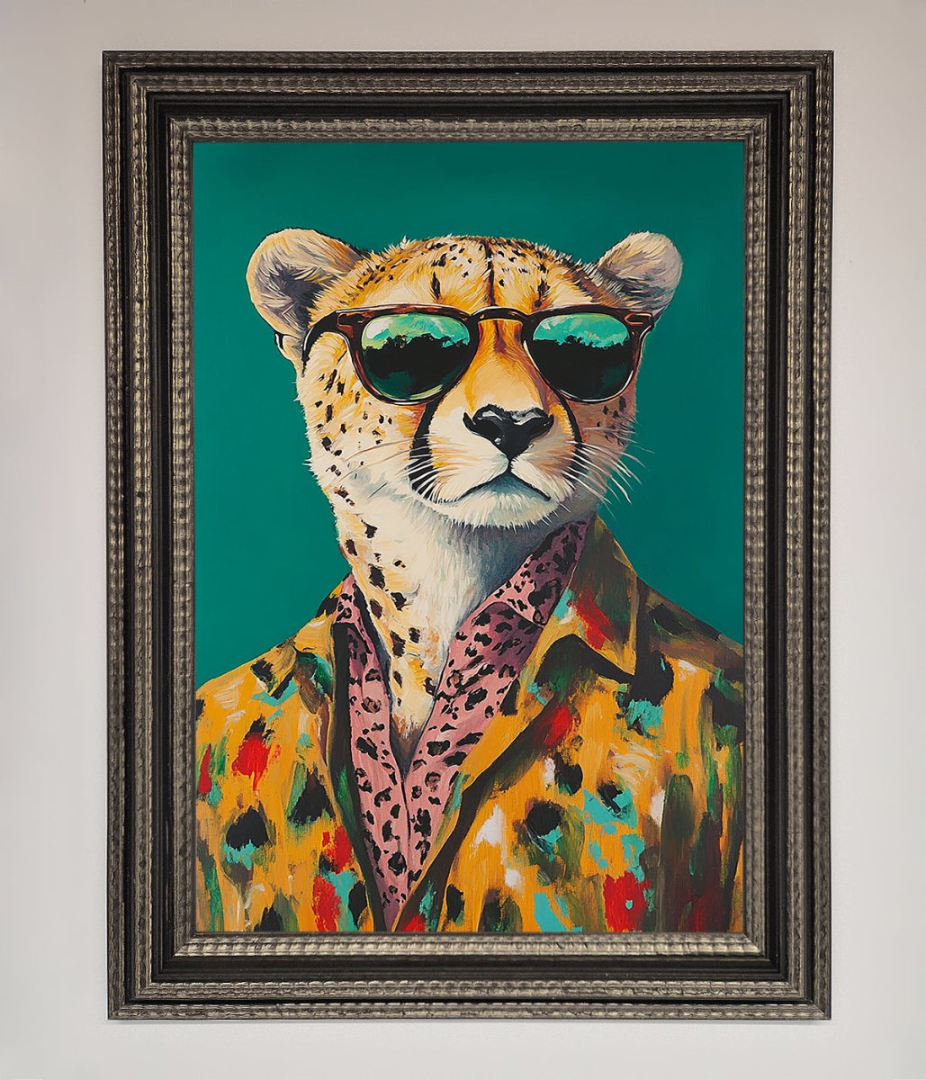Cheetah With Sunglasses Framed Print