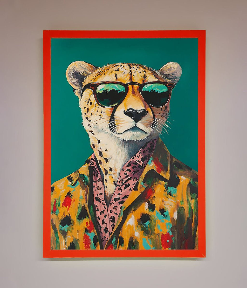 Cheetah With Sunglasses Framed Print