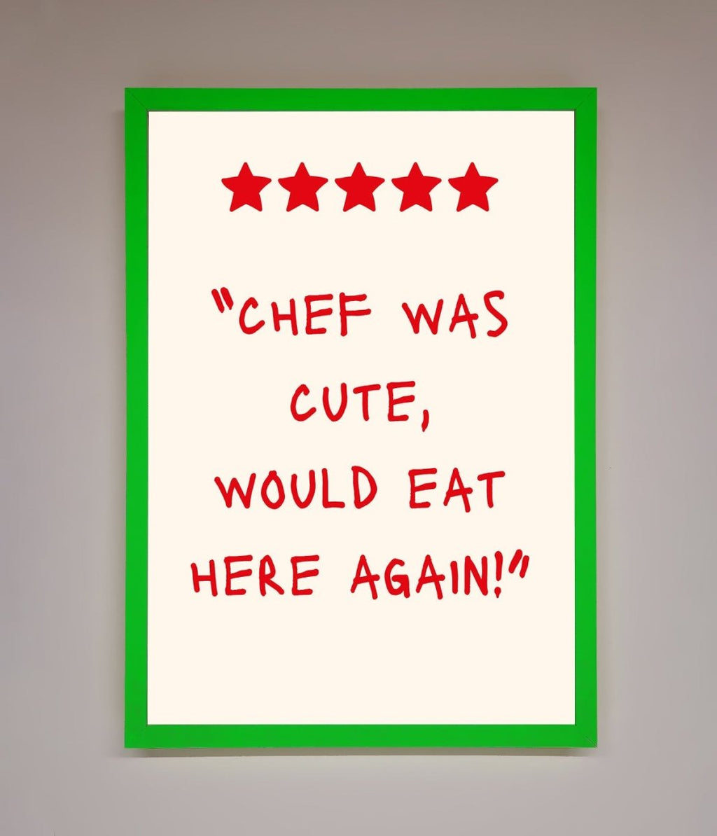 Chef Was Cute Framed Wall Art