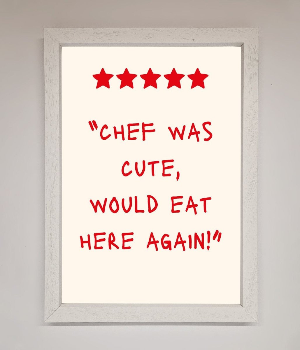 Chef Was Cute Framed Wall Art