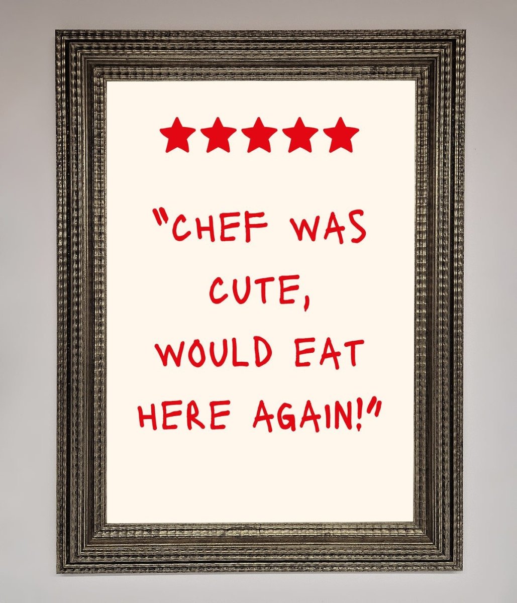 Chef Was Cute Framed Wall Art