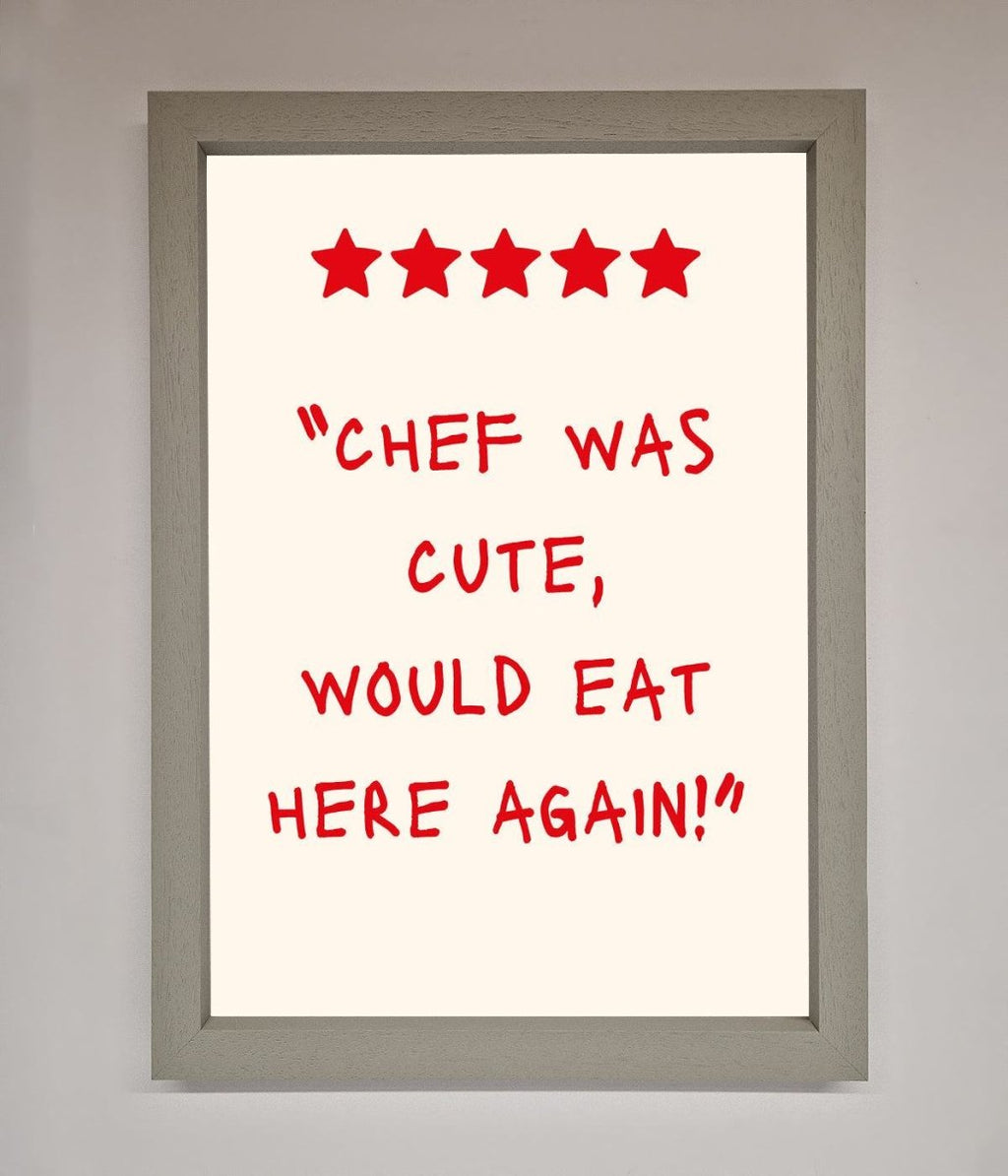 Chef Was Cute Framed Wall Art