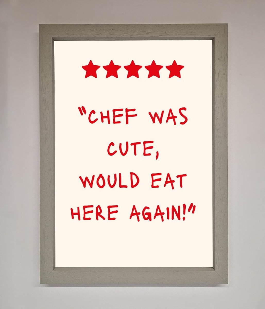 Chef Was Cute Framed Wall Art
