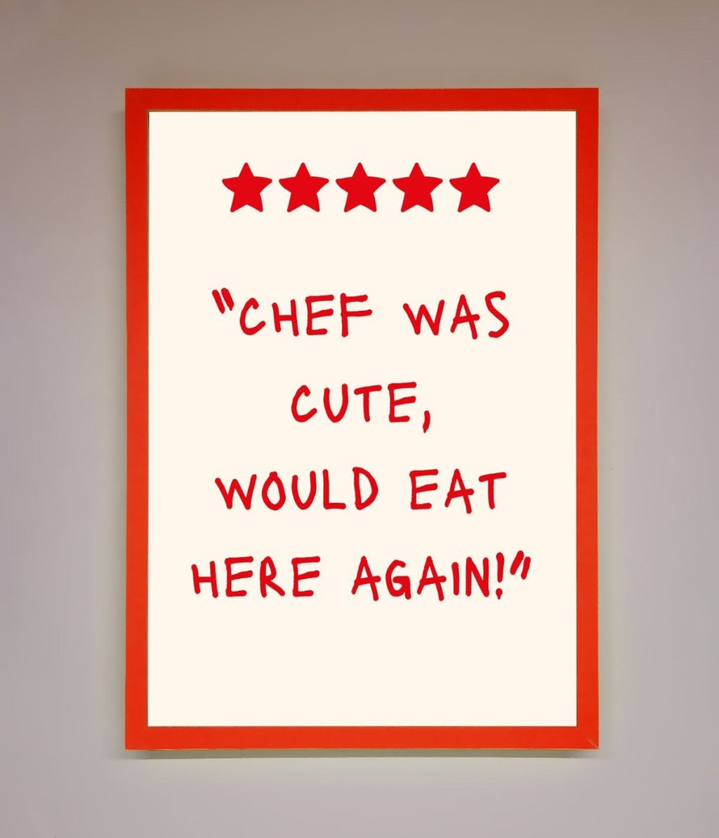 Chef Was Cute Framed Wall Art