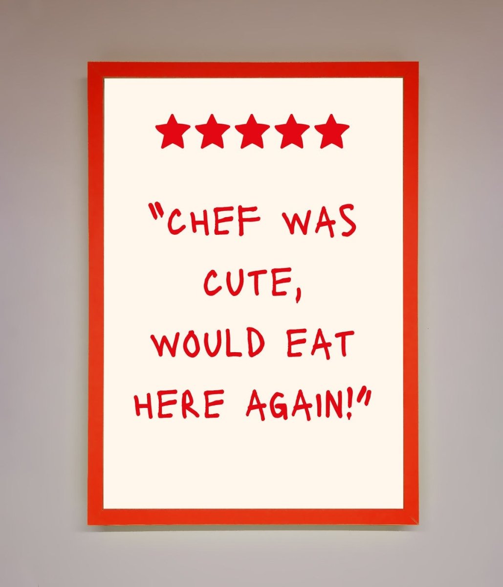 Chef Was Cute Framed Wall Art