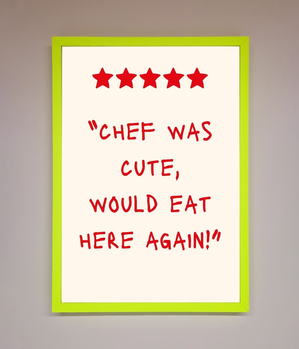 Chef Was Cute Framed Wall Art