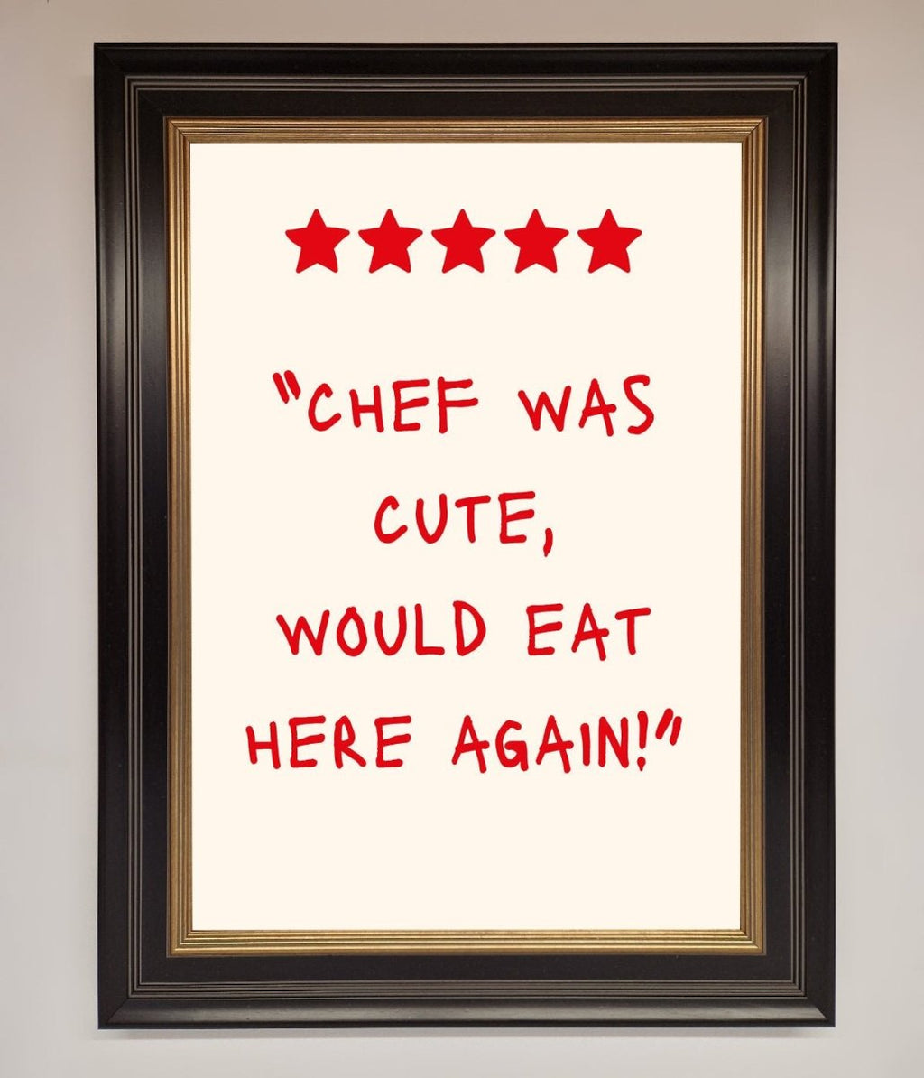 Chef Was Cute Framed Wall Art