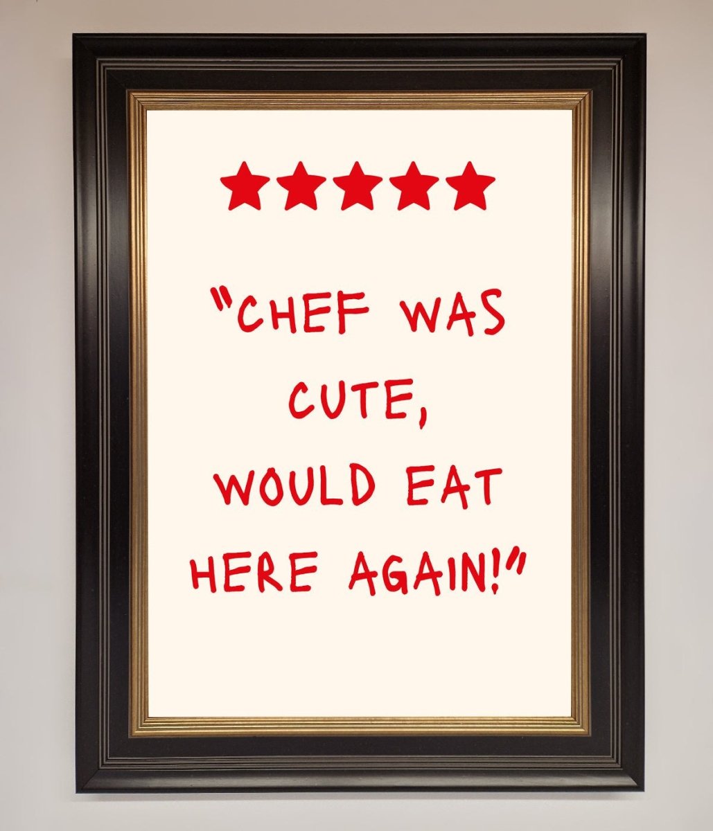 Chef Was Cute Framed Wall Art
