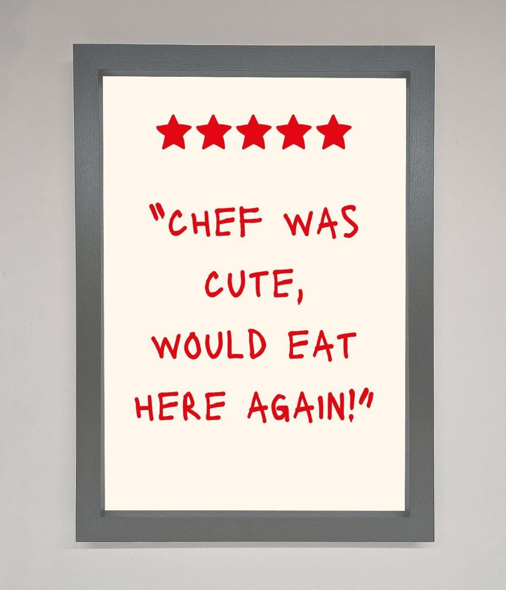 Chef Was Cute Framed Wall Art