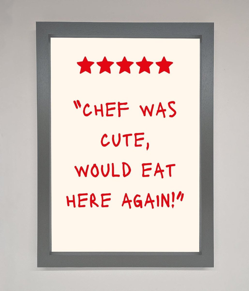 Chef Was Cute Framed Wall Art