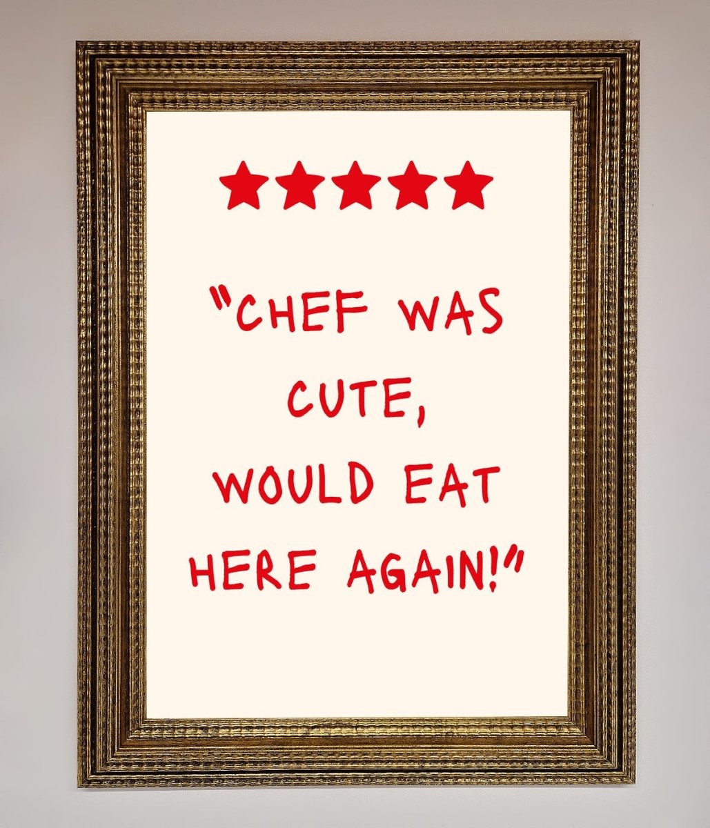 Chef Was Cute Framed Wall Art
