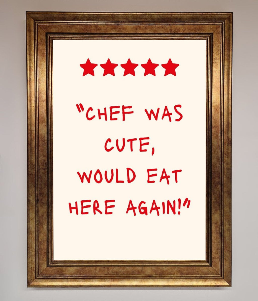 Chef Was Cute Framed Wall Art