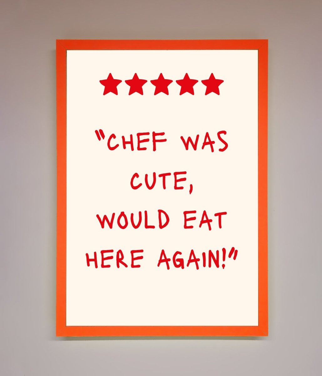 Chef Was Cute Framed Wall Art