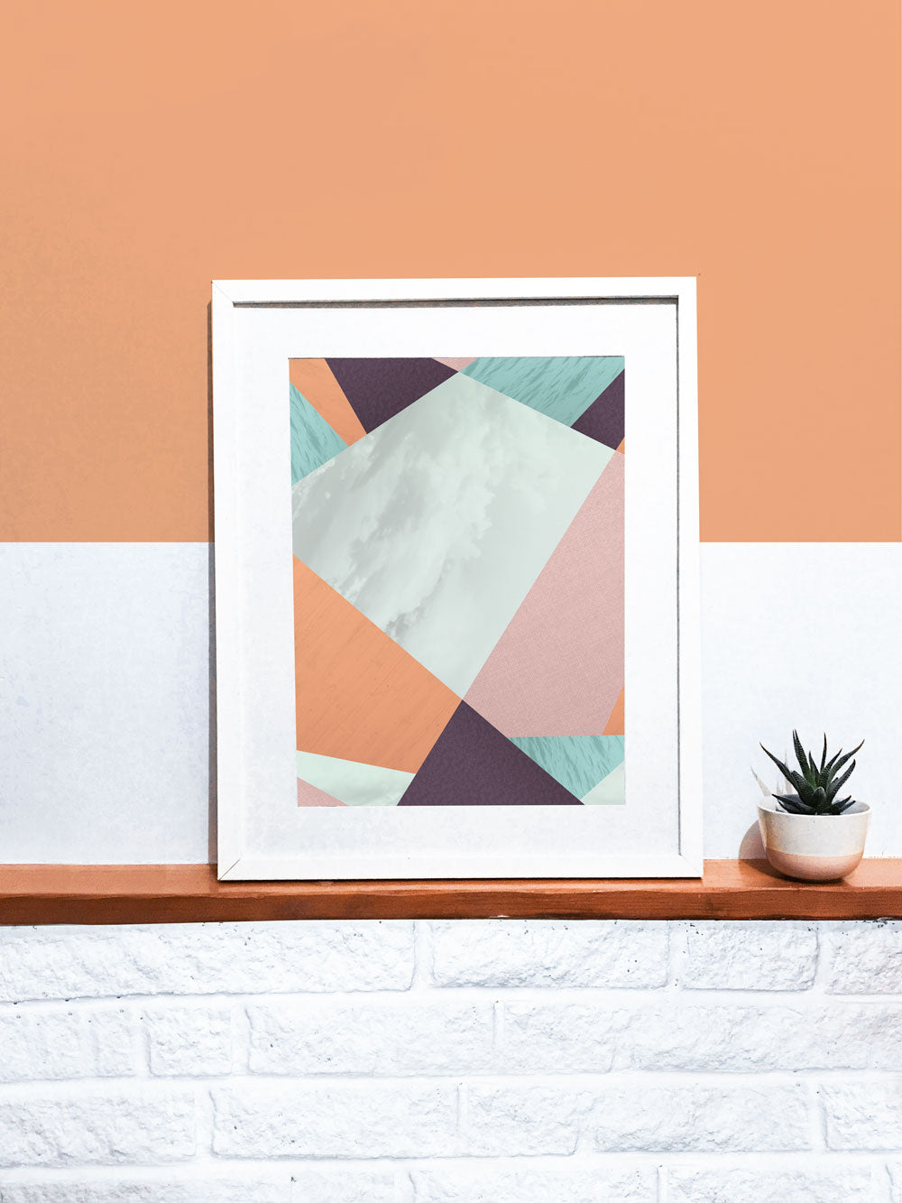 Cherry Blossom Geometric Art Print