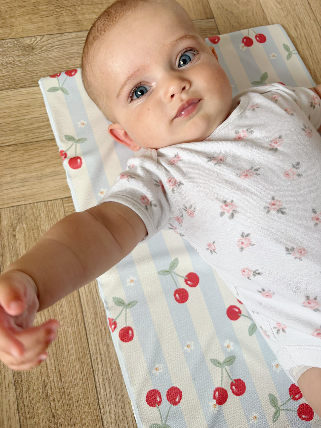 Travel Changing Mat - Cherry Stripe